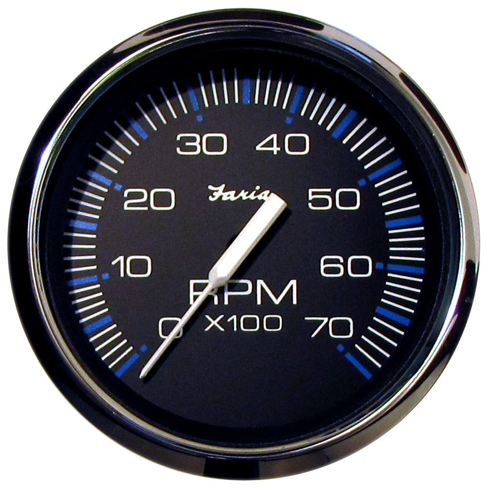 Faria Chesapeake Black 4 Tachometer 7000 RPM Gas All Outboards 33718